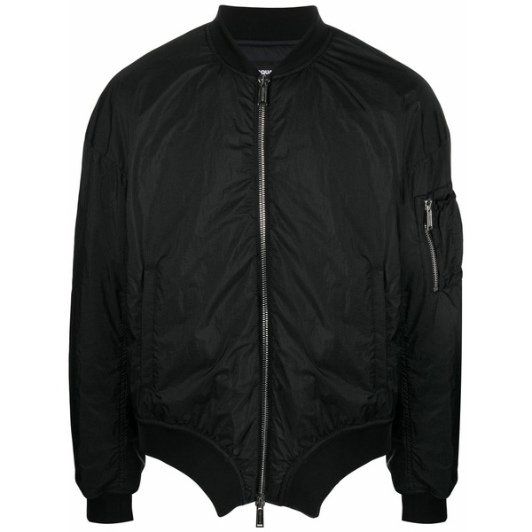 ディースクエアード メンズ ジャケット&ブルゾン アウター Logo-print bomber jacket Black|asty