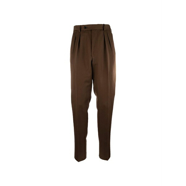 ガブリエレ パジーニ メンズ 心地好いズボン下 ボトムス Pleated trousers Brown