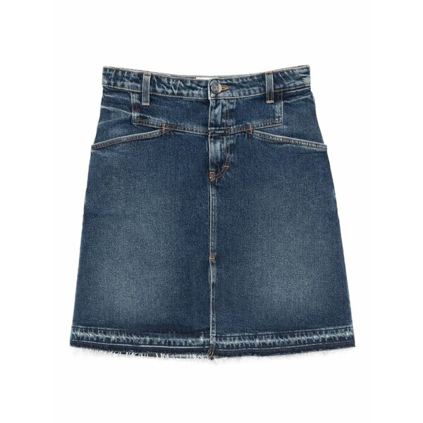 クローズド レディース スカート ボトムス Raw-cut denim mini skirt Blue|asty