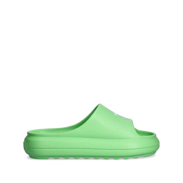 エムエスジイエム レディース サンダル シューズ Debossed-logo slides Green｜asty