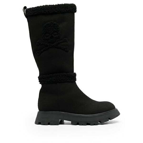 フィリップ飾り気のない レディース ブーツ シューズ Skull bones mid-calf boots Black