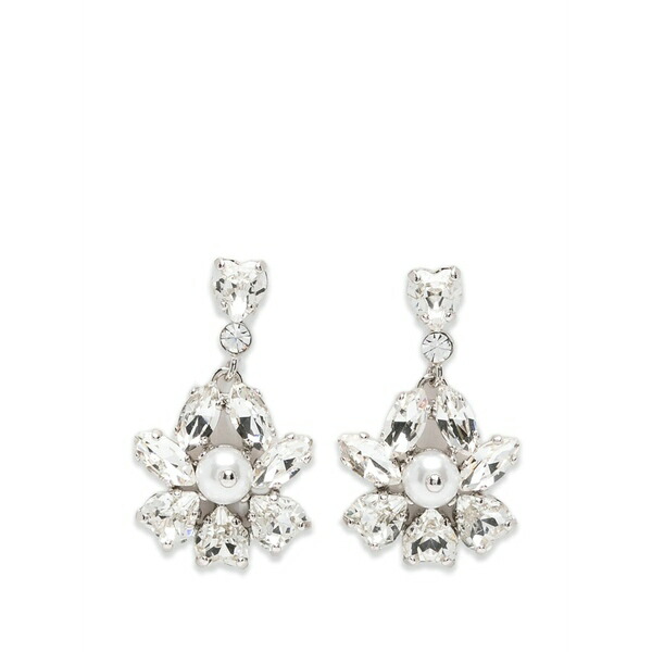 シモーネ・ロシャ レディース ピアス&イヤリング アクセサリー Crystal-embellished drop earrings Silver|asty