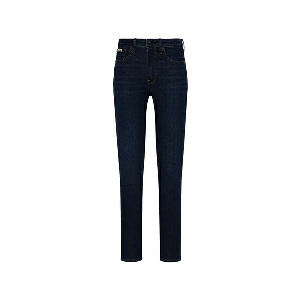 カルバンクライン レディース ジーンズズボン下 ボトムス Logo-patch skinny jeans Blue