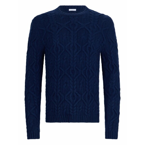 マロ メンズ 編み物\u0026プルオーバー アウター Cable-knit sweater Blue