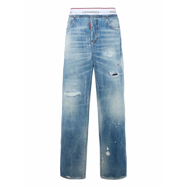 ディースクエアード メンズ デニムパンツ ボトムス Distressed jeans Blue|asty