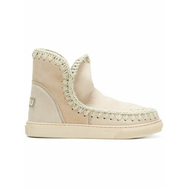 モウ レディース ブーツ シューズ Stitch-detail ankle boots Neutrals