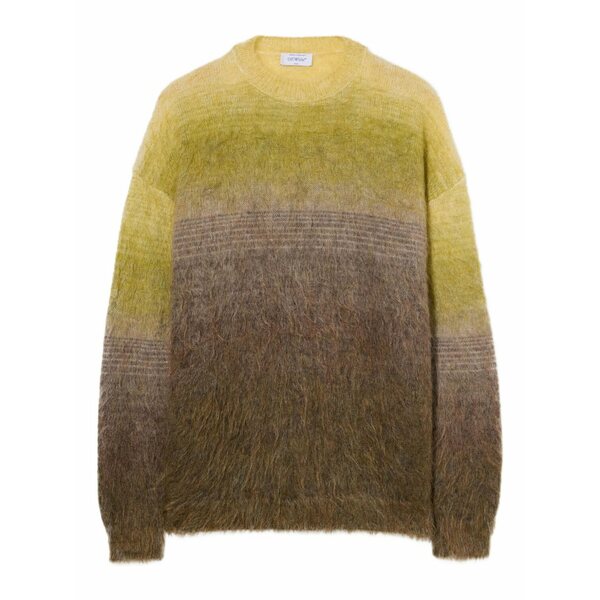 象牙色 メンズ 編み物\u0026プルオーバー アウター Arrow gradient crewneck sweater Yellow