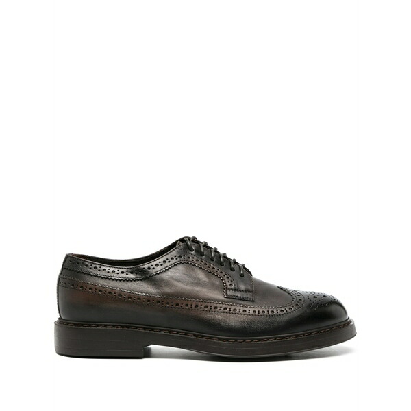 ドンカルズ メンズ 御召しものシューズ シューズ Leather lace-up brogue shoes Brown