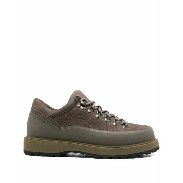 ディエム メンズ ブーツ シューズ Lace-up calf leather hiking boots Grey