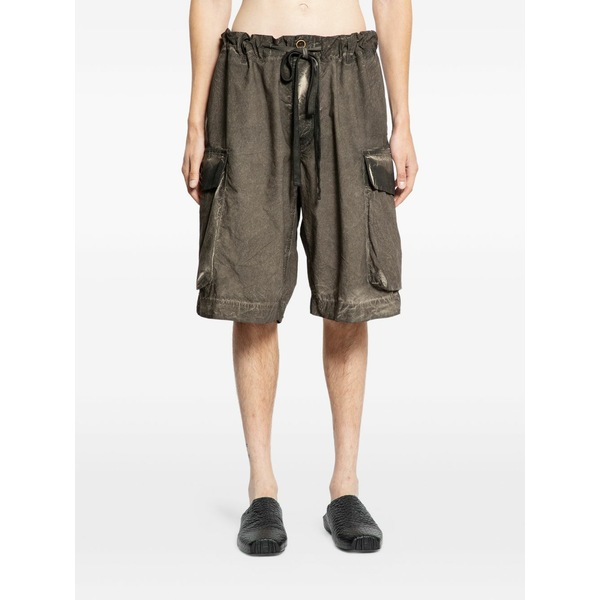 ユマ・ワン メンズ カジュアルパンツ ボトムス Overdyed cargo shorts Grey|asty