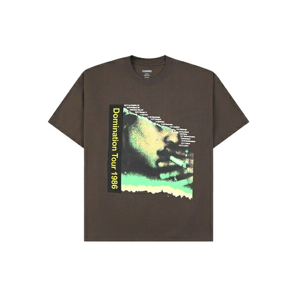 プレジャーズ メンズ Tシャツ トップス Domination t-shirt Brown|asty