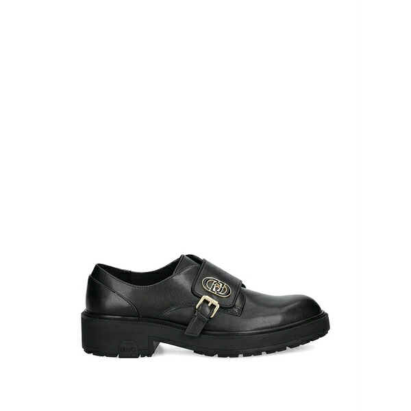 リュージョー レディース スリッポン・ローファー シューズ Buckle strap monk shoes Black