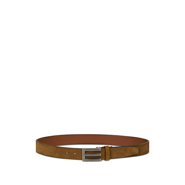 エトロ メンズ 三尺帯 付属物 Monogram-buckle belt Brown