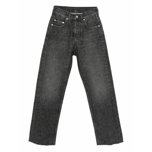 マルタンマルジェラ レディース デニムパンツ ボトムス Frayed straight-leg jeans Black｜asty