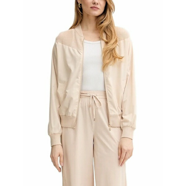 リュージョー レディース 上衣＆上衣 アウター Mesh-panel bomber jacket Neutrals
