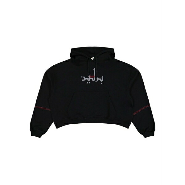 ゲーエムベーハー メンズ パーカー・スウェットシャツ アウター Logo-embroidery hooded sweatshirt Black トップス-メンズファッション
