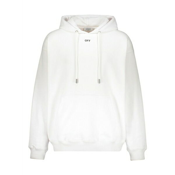 オフホワイト メンズ パーカー・スウェットシャツ アウター Arrow motif drawstring hoodie White｜asty 58,080円