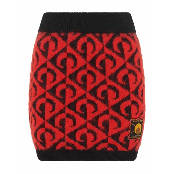 マリーン セル レディース スカート ボトムス Moon lozenge-knit miniskirt Red|asty