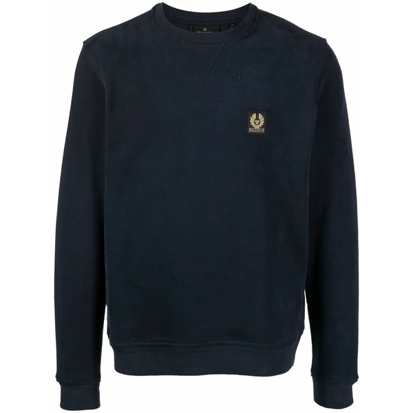 ベルスタッフ メンズ パーカー・スウェットシャツ アウター Logo-patch cotton sweatshirt Blue