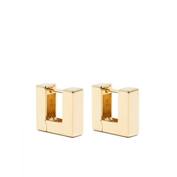トムウッド レディース ピアス&イヤリング アクセサリー Square hoops gold-plated earrings Gold|asty