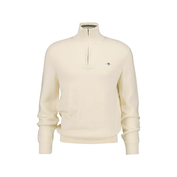 ガント メンズ ニット&セーター アウター Textured half-zip sweater Neutrals｜asty