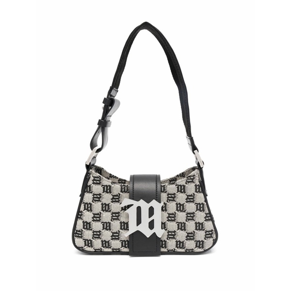 ミスビヘイブ メンズ トートバッグ 御徒面子 Logo-plaque woven shoulder bag Neutrals