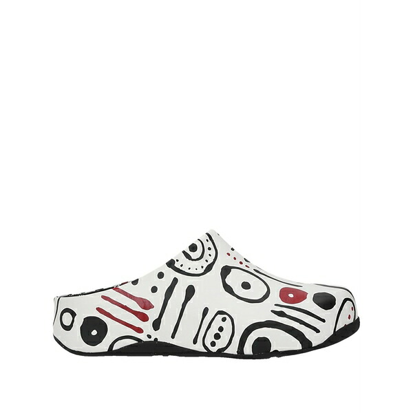 フィットフロップ メンズ サンダル シューズ Graphic-print mules White