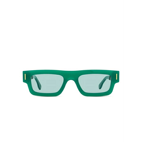 レトロスーパーフューチャー メンズ サングラス・アイウェア アクセサリー Low-profile rectangular sunglasses Green|asty
