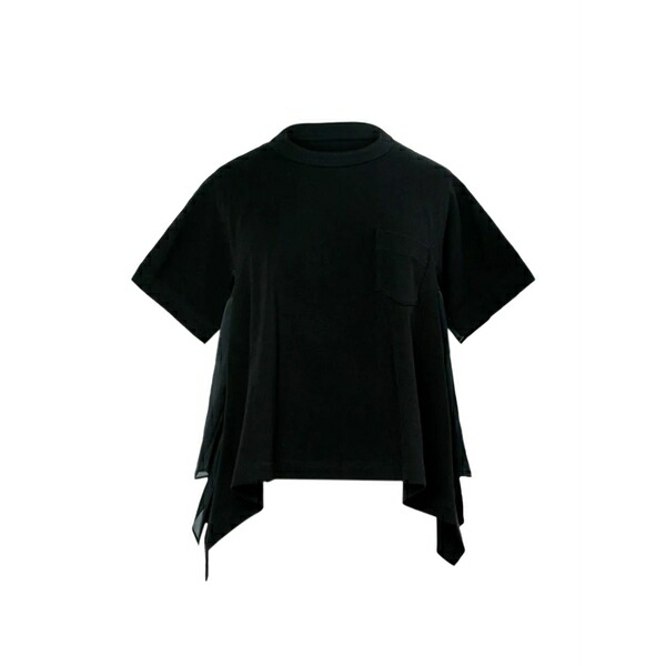サカイ レディース Tシャツ トップス Pocket panelled t-shirt Black｜asty