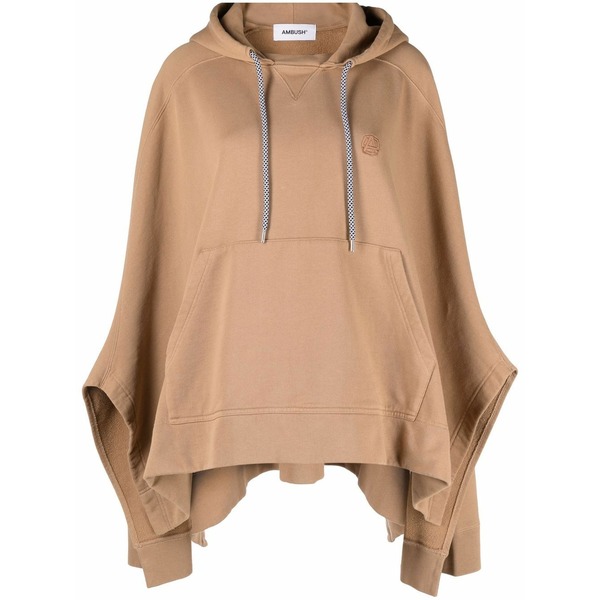アンブッシュ レディース パーカー・スウェットシャツ アウター Hooded draped poncho  Neutrals