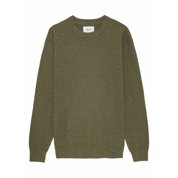 エヌエヌ77 メンズ 編み物\u0026プルオーバー アウター Ribbed crew-neck sweater Green