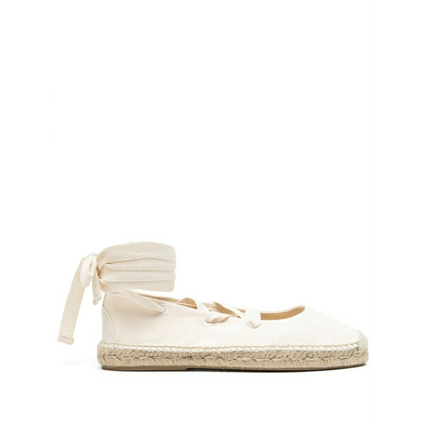 ラルフローレン レディース サンダル シューズ Lace-up flat espadrilles White|asty