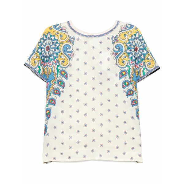 エトロ レディース Tシャツ トップス Paisley-print t-shirt Neutrals｜asty