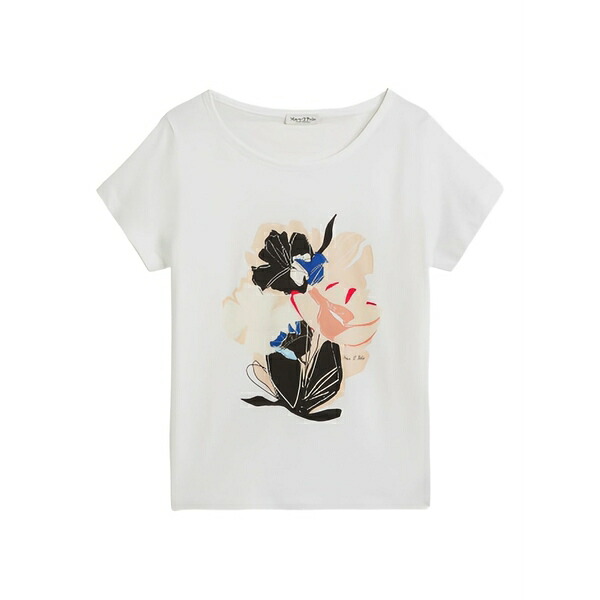 マルコポーロ レディース プルオーバー トップス Floral-print t-shirt White