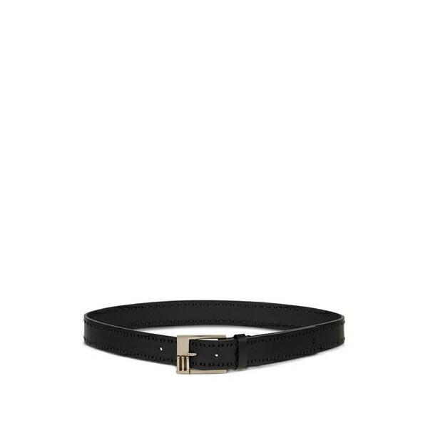 エトロ メンズ 三尺帯 付属物 Leather belt  Black