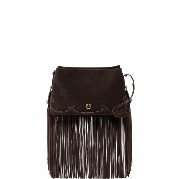 ピンコ レディース ショルダーバッグ 御徒面子 Fringed shoulder bag Brown
