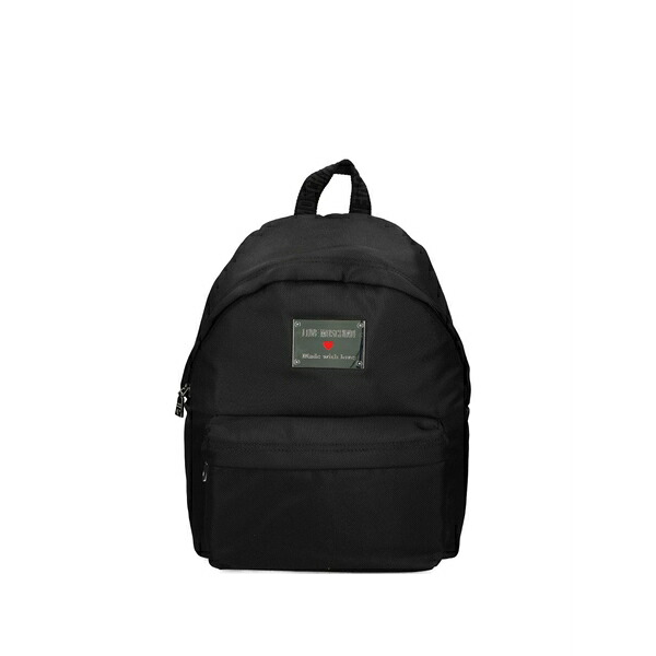 優しいこと モスキーノ レディース うしろ側風呂敷き包み・背嚢 御徒面子 Logo-plaque backpack Black