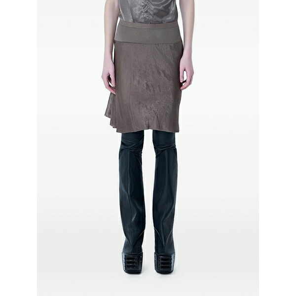 リックオウエンス レディース スコート ボトムス Mini ribbed-waistband skirt Black レディースファッション-スカート-ボトムス