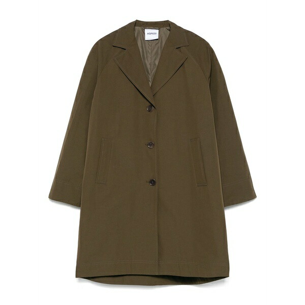 アスペジ レディース 厚地の外套 アウター Water-repellent coat Green