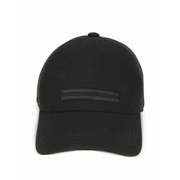 ゼニア メンズ 鳥打ち帽 付属物 Embroidered baseball cap Black