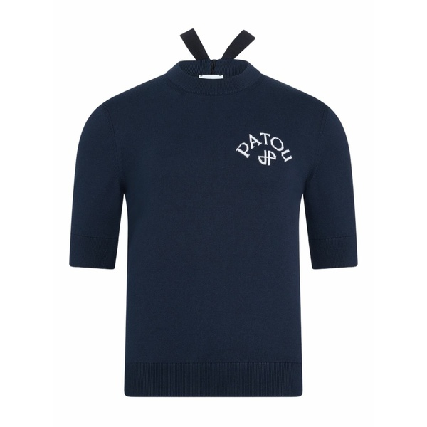 ジャンパトゥ レディース Tシャツ トップス Bow-detail short-sleeved top Blue|asty