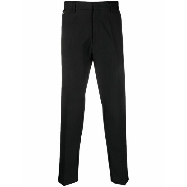ロウブランド メンズ カジュアルパンツ ボトムス Pressed-crease cropped trousers Black｜asty