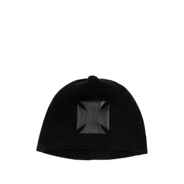 ヴェトモン メンズ 鳥打ち帽 付属物 Logo-patch beanie hat Black