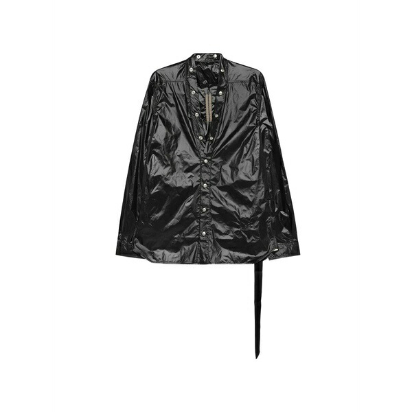 リックオウエンス メンズ ティーシャツ トップス Larry buttoned shirt Black