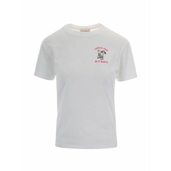 エムシーツーセイントバース レディース プルオーバー トップス Emilie embellished t-shirt White