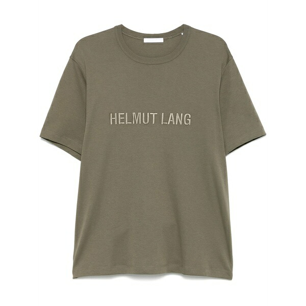 ヘルムート 言葉づかい メンズ ティーシャツ トップス Embroidered-logo t-shirt Green