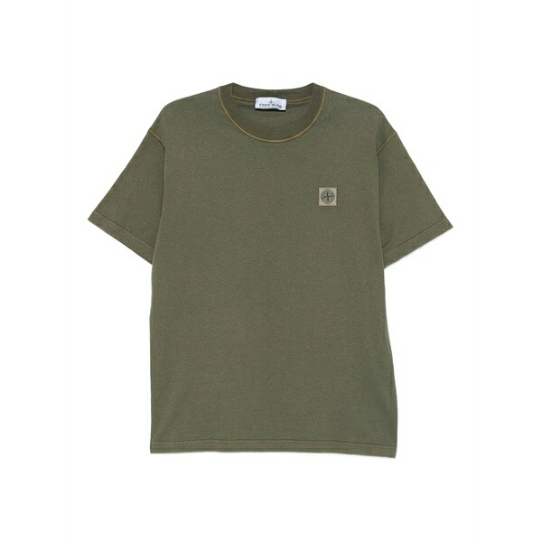 ストーンアイランド メンズ ティーシャツ トップス Compass-patch cotton t-shirt Green