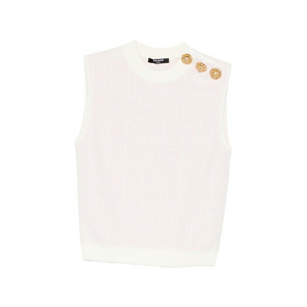 バルマン レディース カットソー トップス Button-embellished top Neutrals