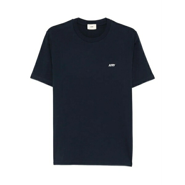 オートリー メンズ ティーシャツ トップス Logo-appliqu￡ cotton t-shirt Blue