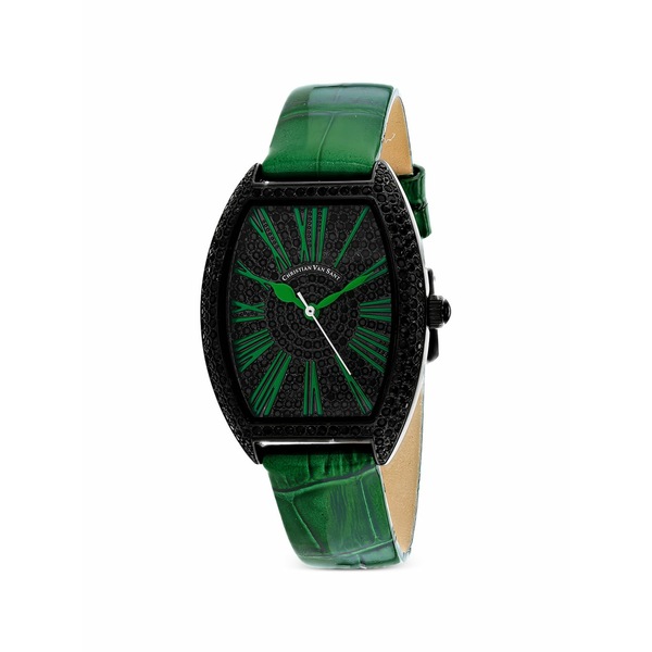 クリスチャンバンサント レディース ウォッチ 佩び物 Chic tonneau-shaped 36粍 watch Black